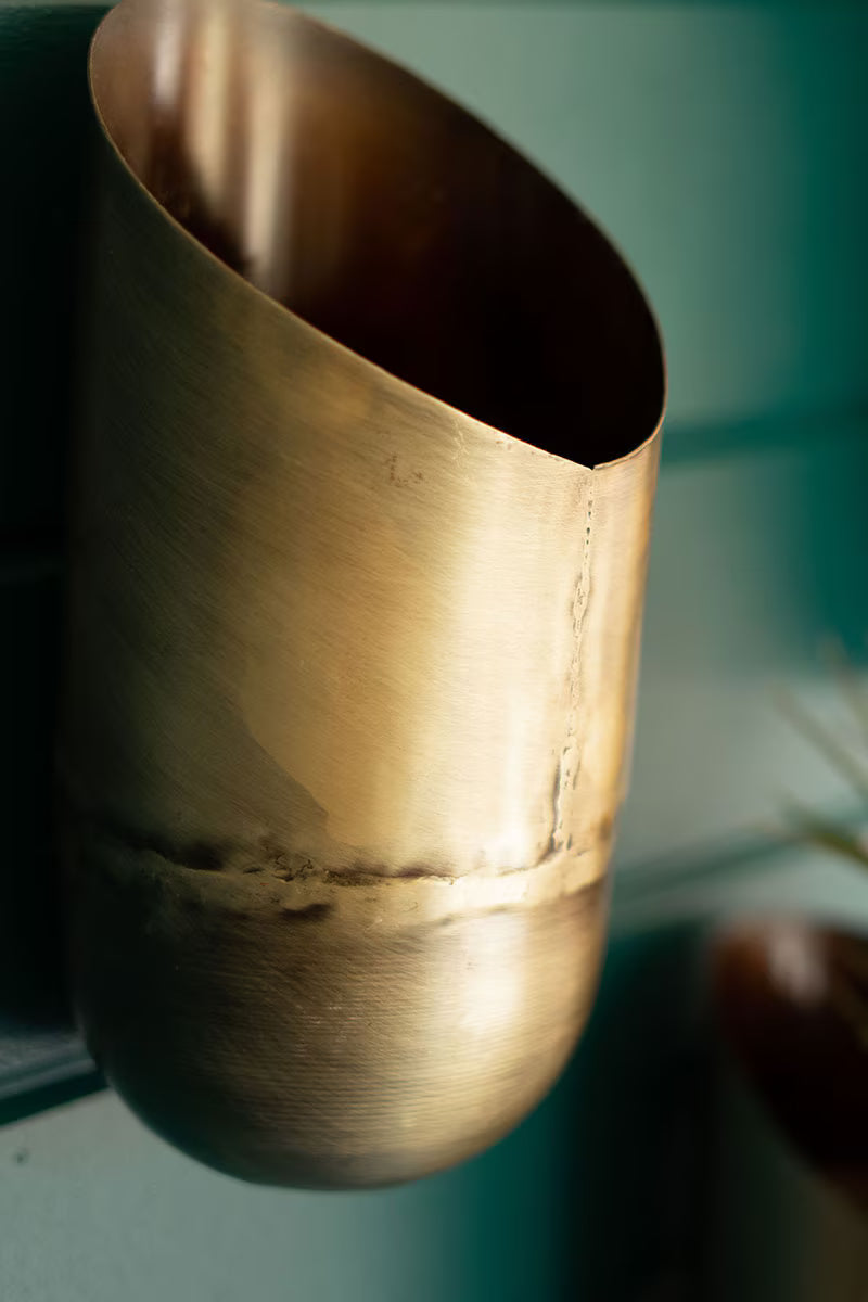 Brass Wall Planters (Set of 3) image 1