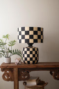 Flora Checker Paper Mache Lamp image 0