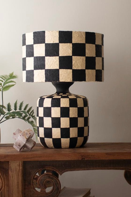 Flora Checker Paper Mache Lamp image 7