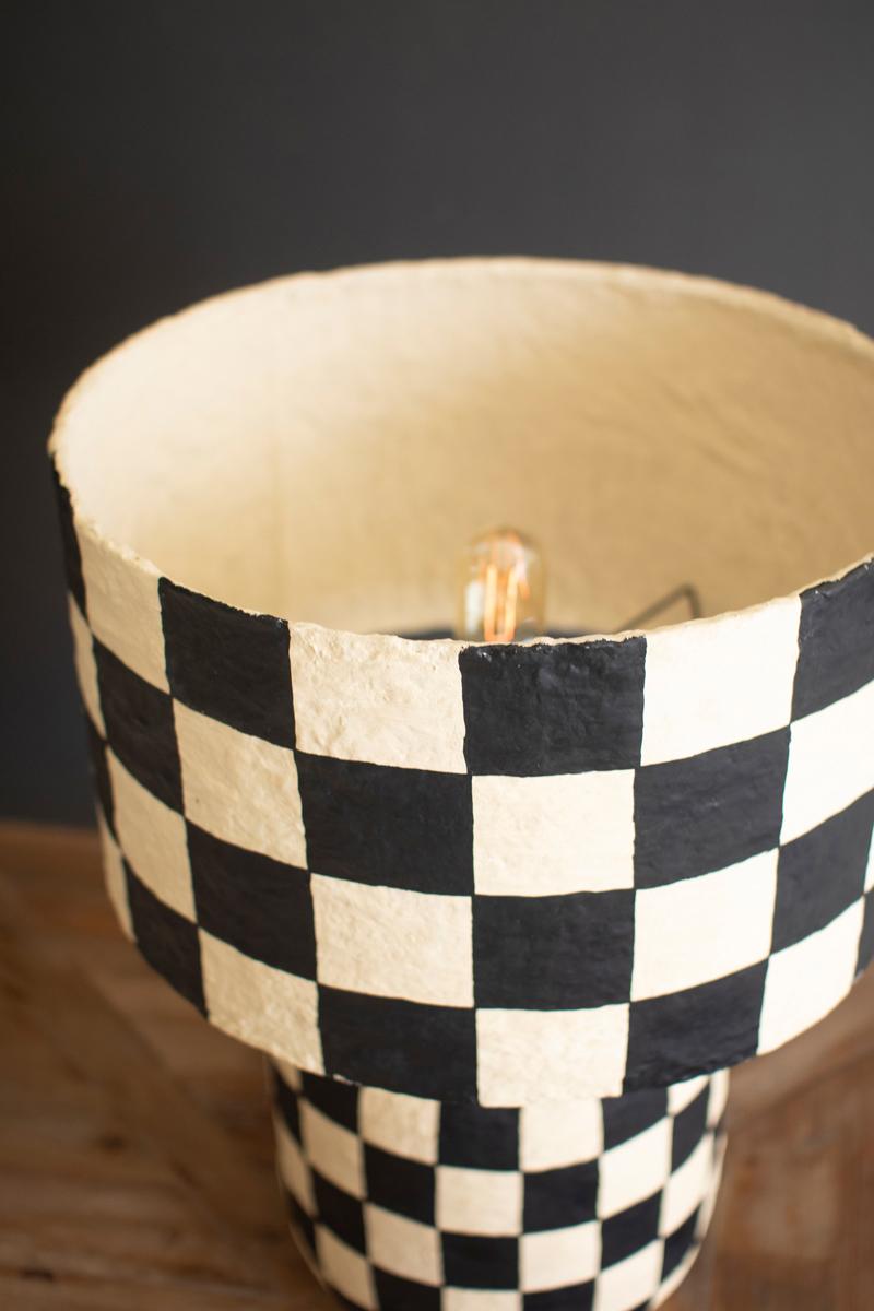 Flora Checker Paper Mache Lamp image 6