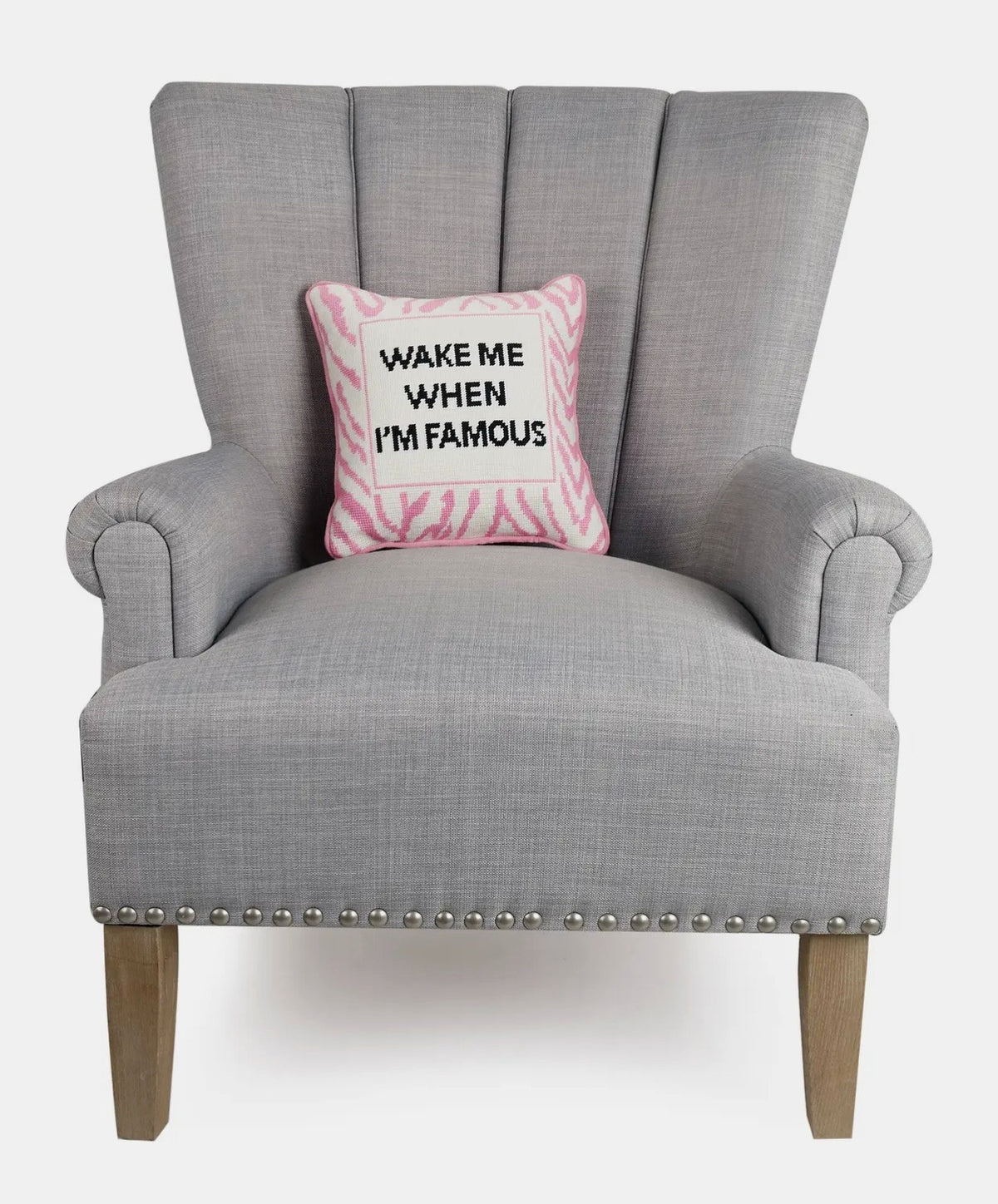 Wake Me When I’m Famous Needlepoint Pillow image 2