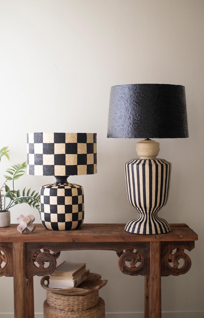 Flora Checker Paper Mache Lamp image 2