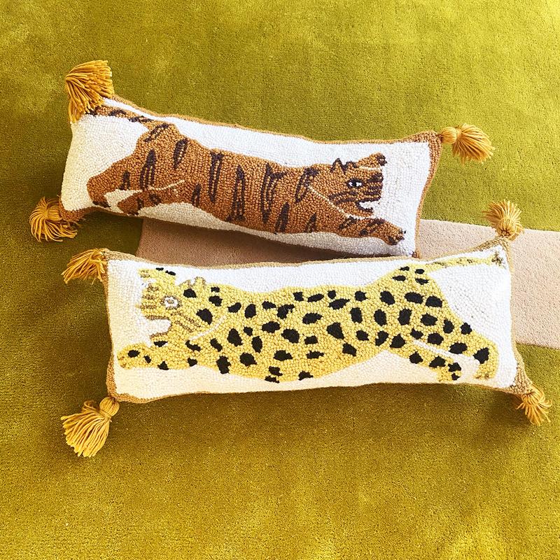Leaping Tiger Pom Pom Hook Pillow image 2