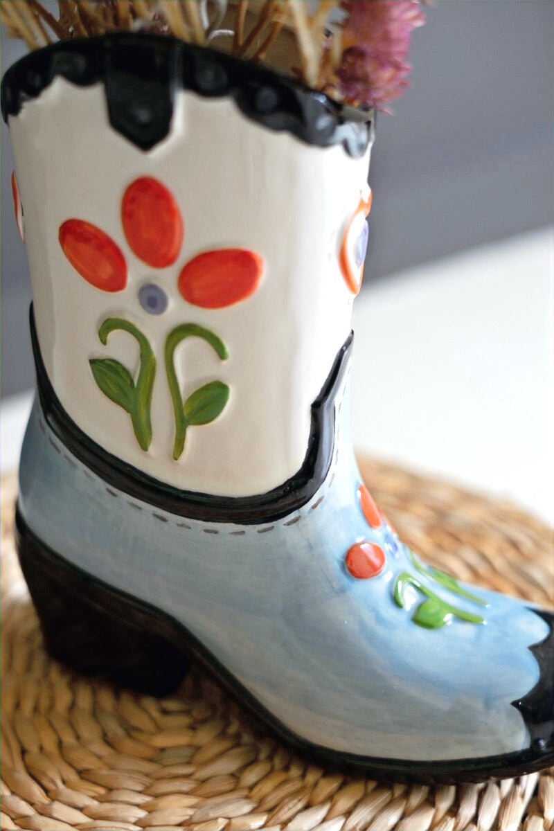 Texas Floral Cowboy Boot Vase image 2