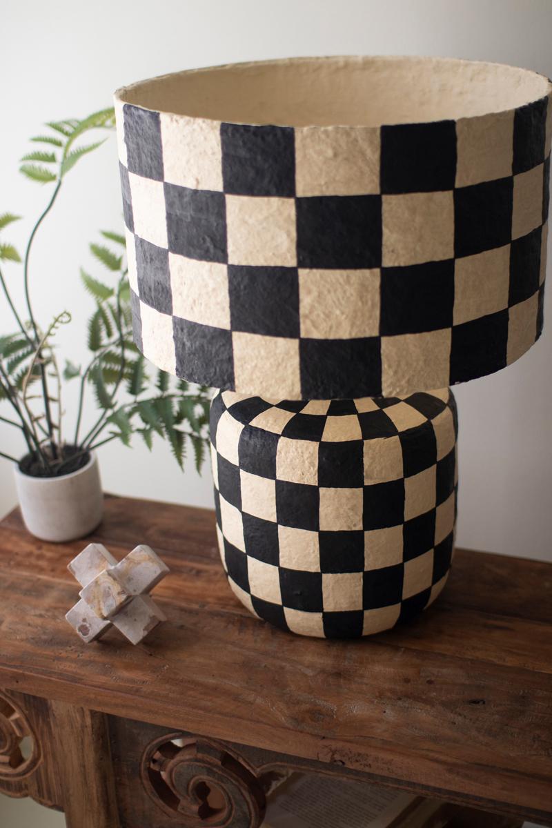Flora Checker Paper Mache Lamp image 3