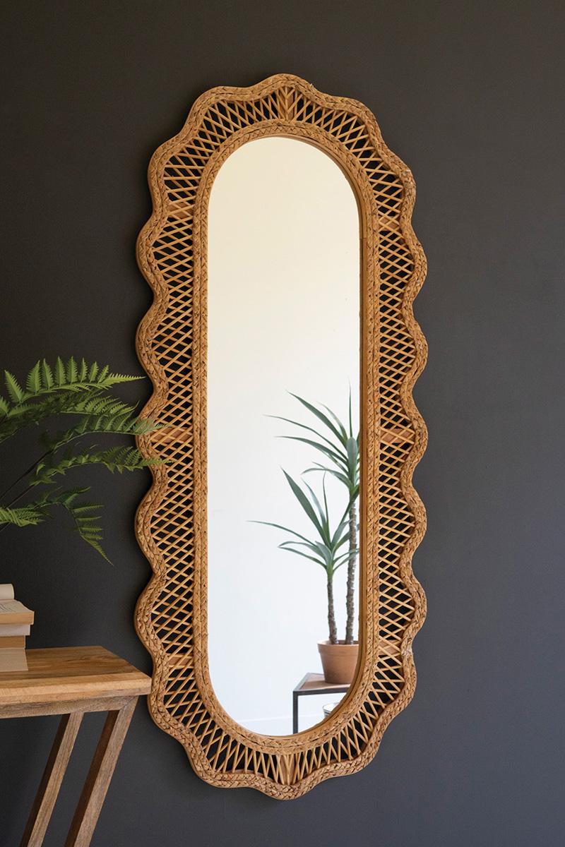 Rattan Waffle Mirror  image 1