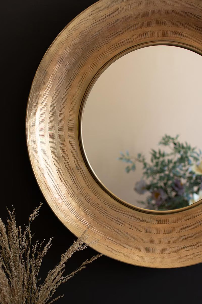 Hammered Brass Mirror  image 2