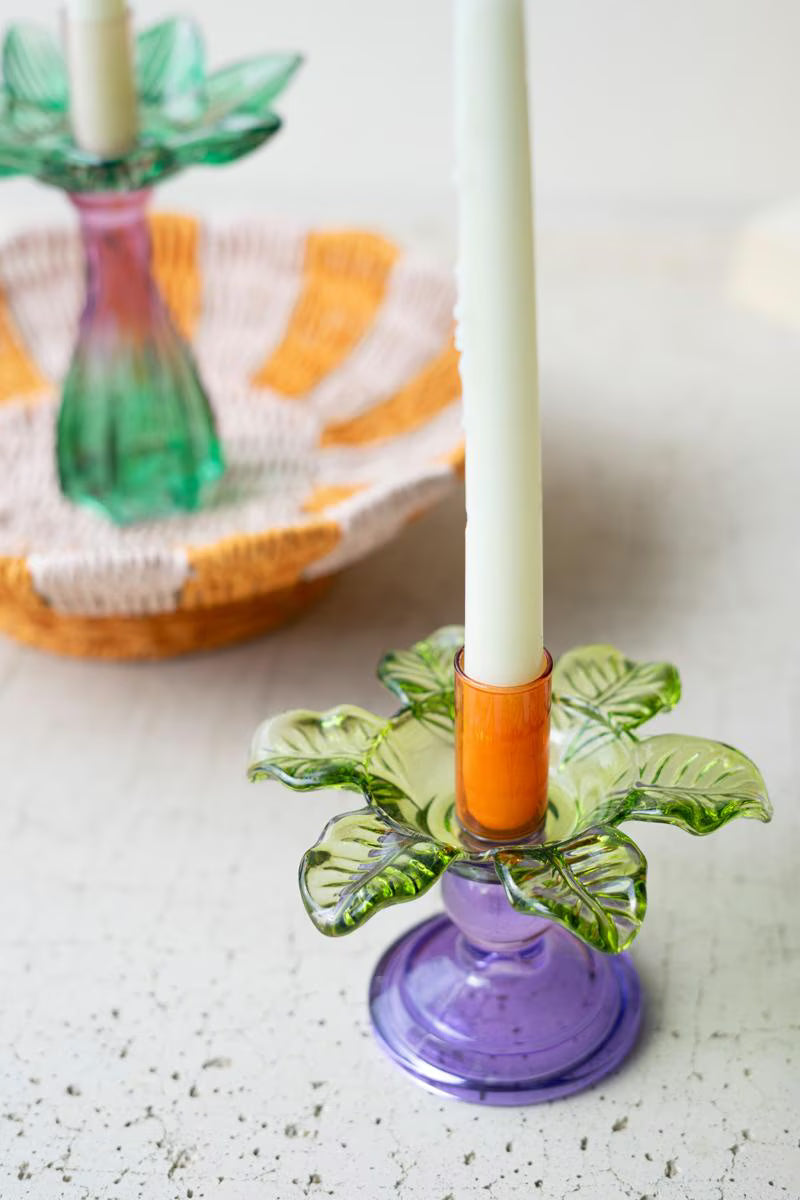 Iris Glass Taper Candleholder  image 2