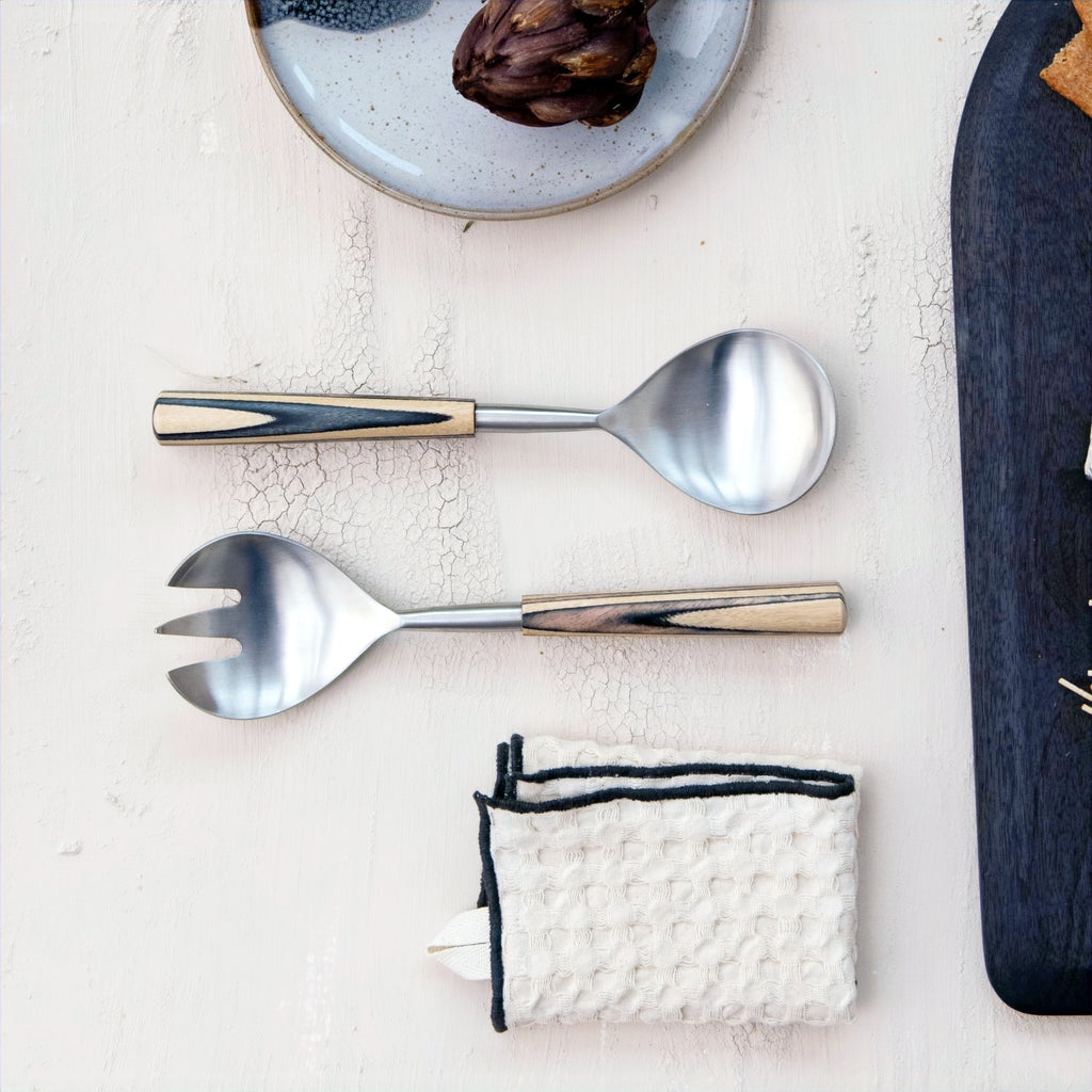 Zahara Inlay Salad Server Set image 0