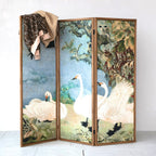Enchanted Swan Folding Screen