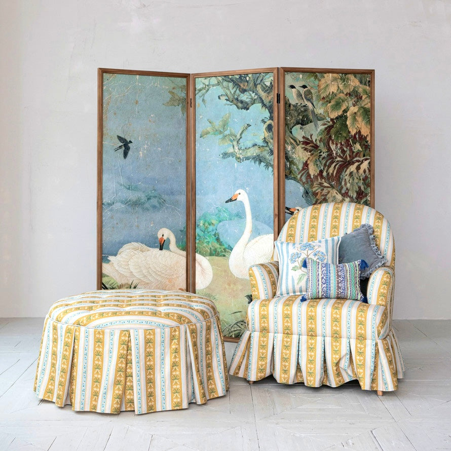 Enchanted Swan Folding Screen