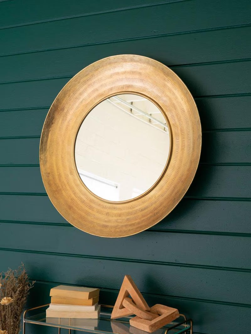 Hammered Brass Mirror  image 1