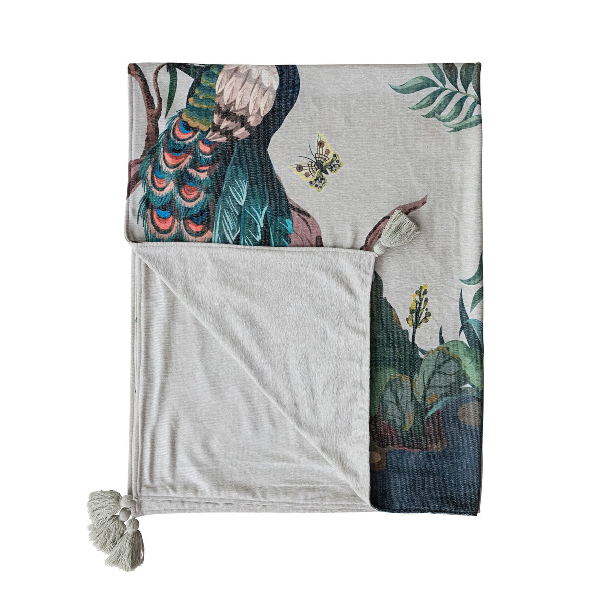 Peacock Garden Chenille Throw  image 1