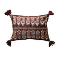 Maroon Ikat Tasseled Pillow image 0
