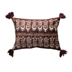 Maroon Ikat Tasseled Pillow image 0