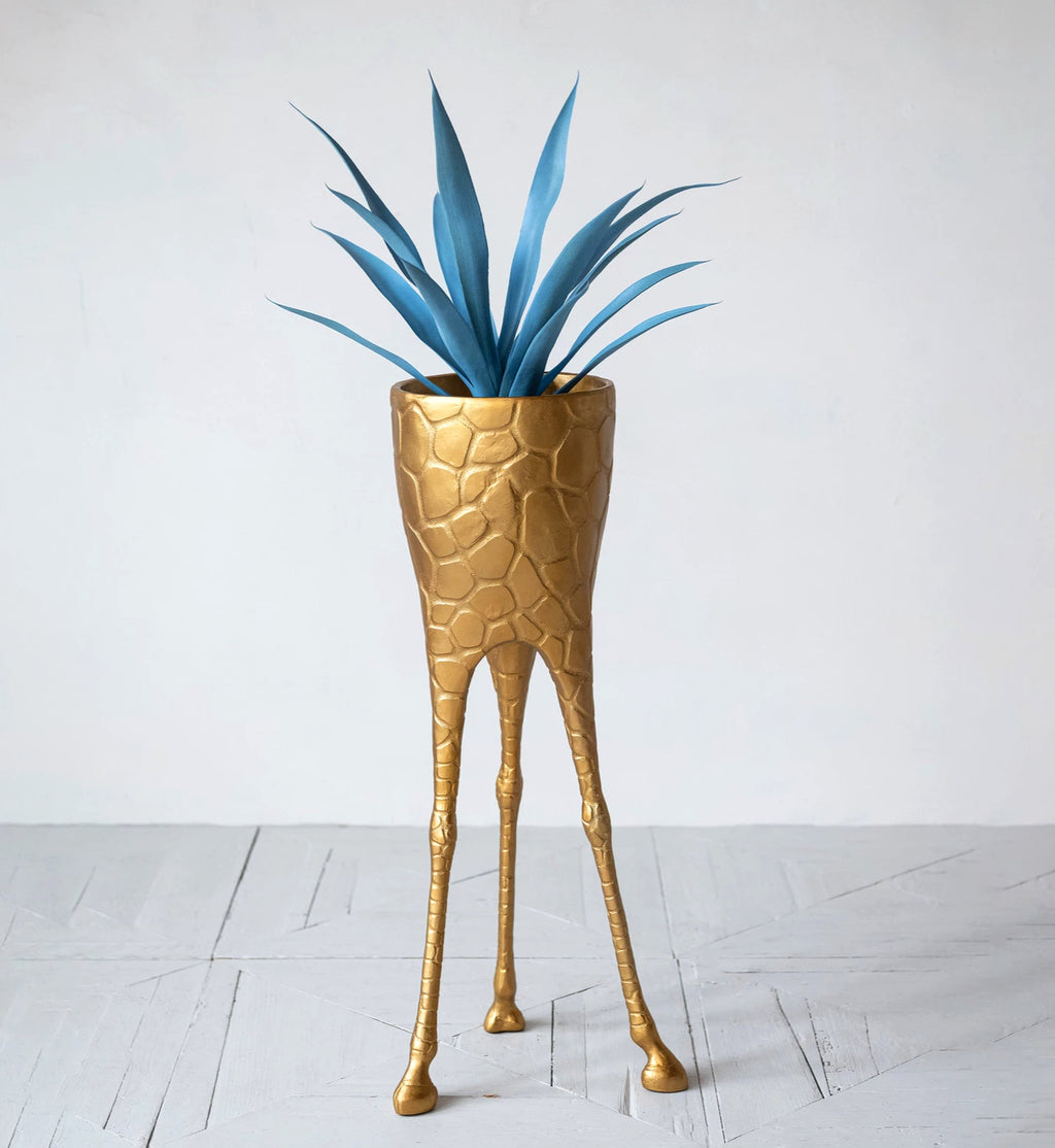 Gilded Giraffe Leg Pedestal Planter image 2